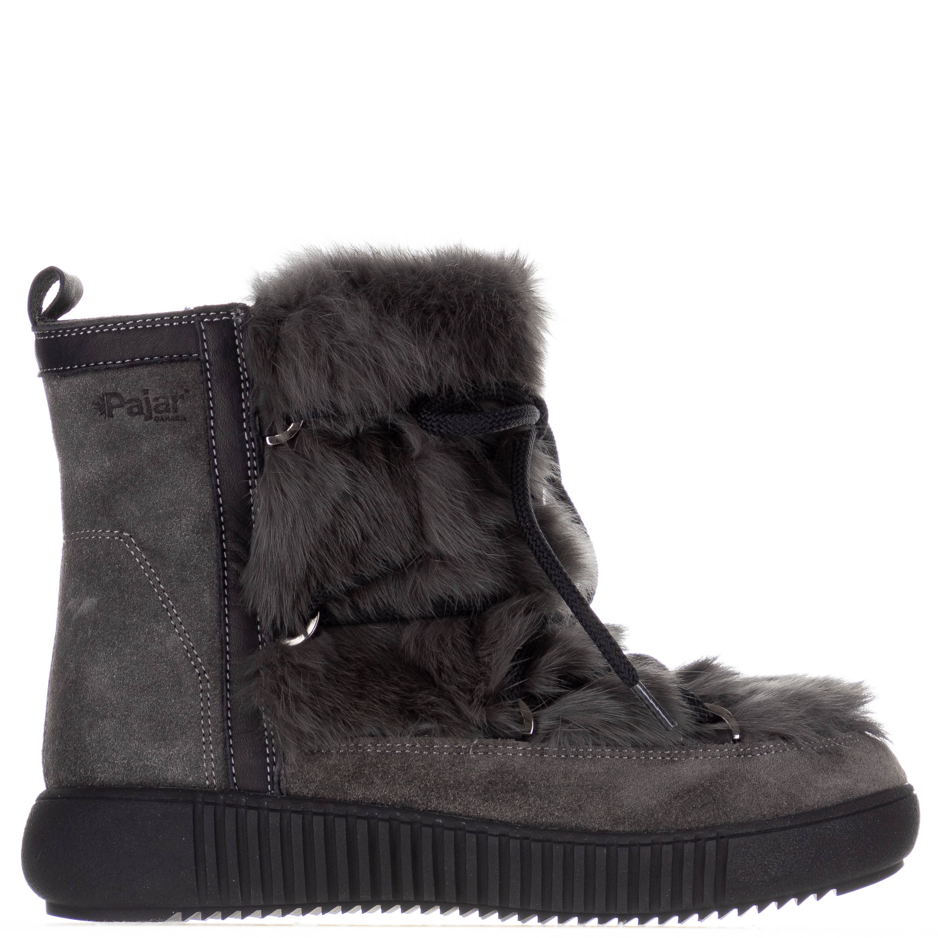 Anet Zip by Pajar in Charcoal Suede/Fur