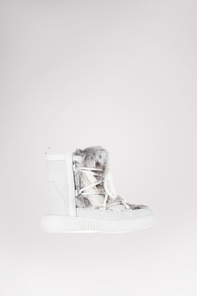 Anet Zip Women s Suede and Fur Boot 42 White
