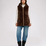 Isabelle Women's Lightweight Reversible Faux Mink Vest