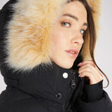 Jupiter Women's Puffer Jacket w/ Faux Fur Trim