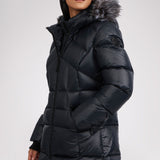 Ares Women's Puffer Jacket w/Faux Fur Trim