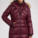 Ares Women's Puffer Jacket w/Faux Fur Trim