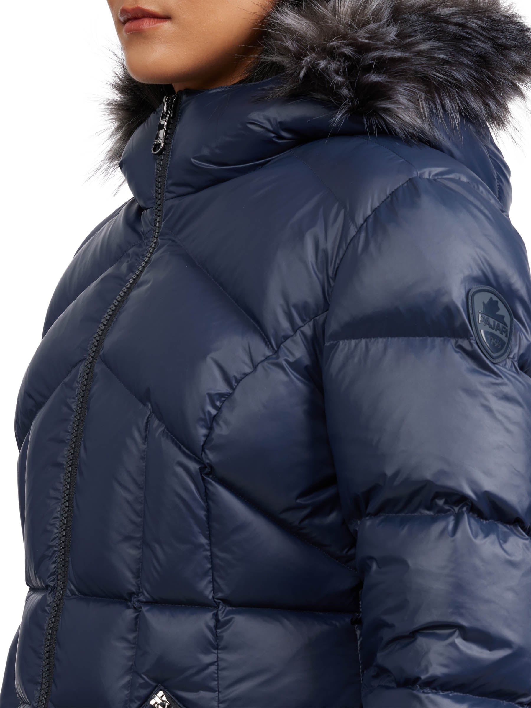 Ares Women's Puffer Jacket w/Faux Fur Trim