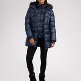 Ares Women's Puffer Jacket w/Faux Fur Trim