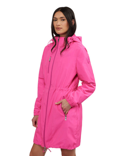 Esen Women's Long Packable Raincoat w/ Removable Hood