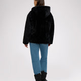 Demi Women's Reversible Faux Fur Jacket with Hood