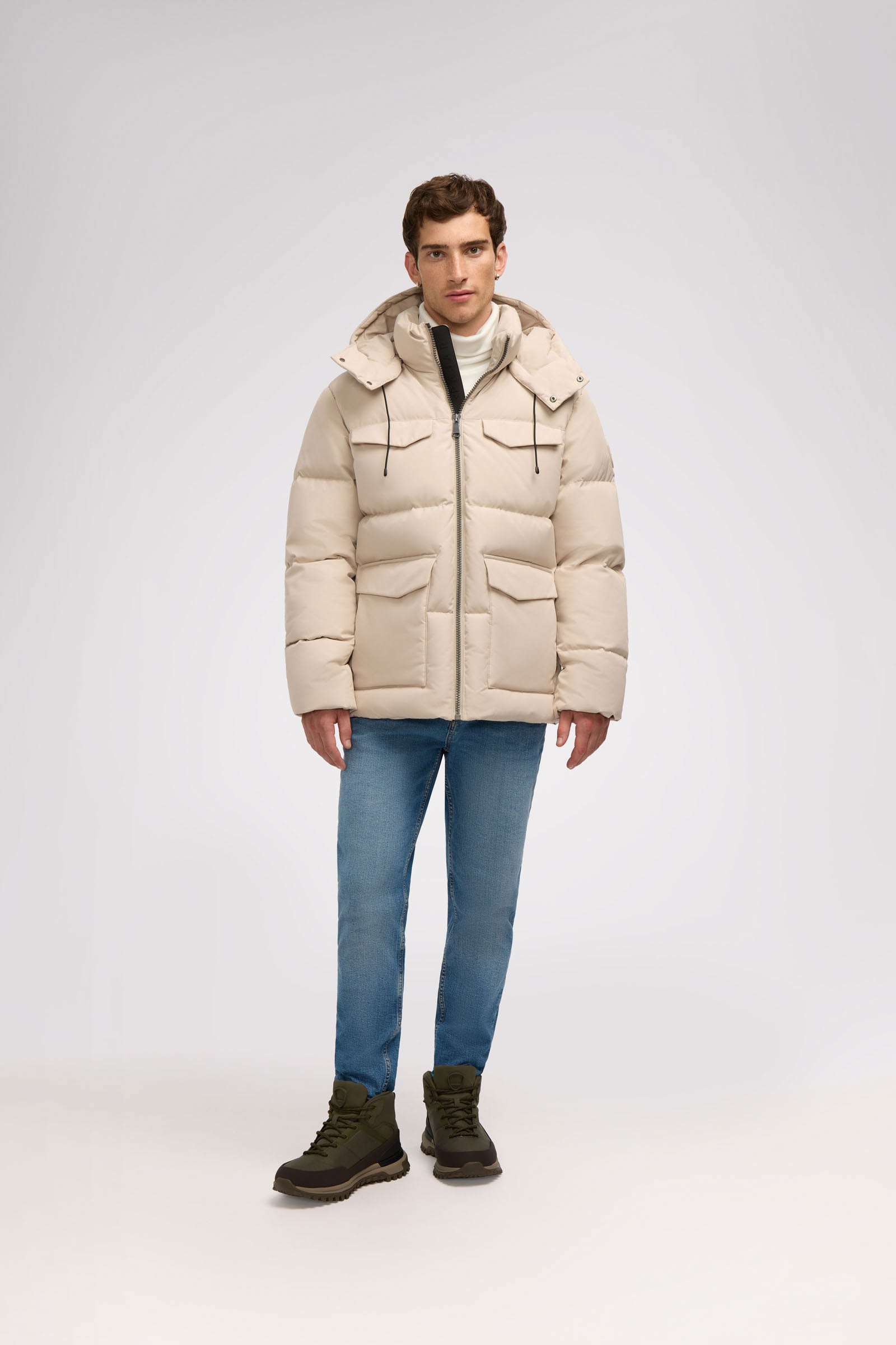 Miles Men's Puffer Jacket with Removable Hood